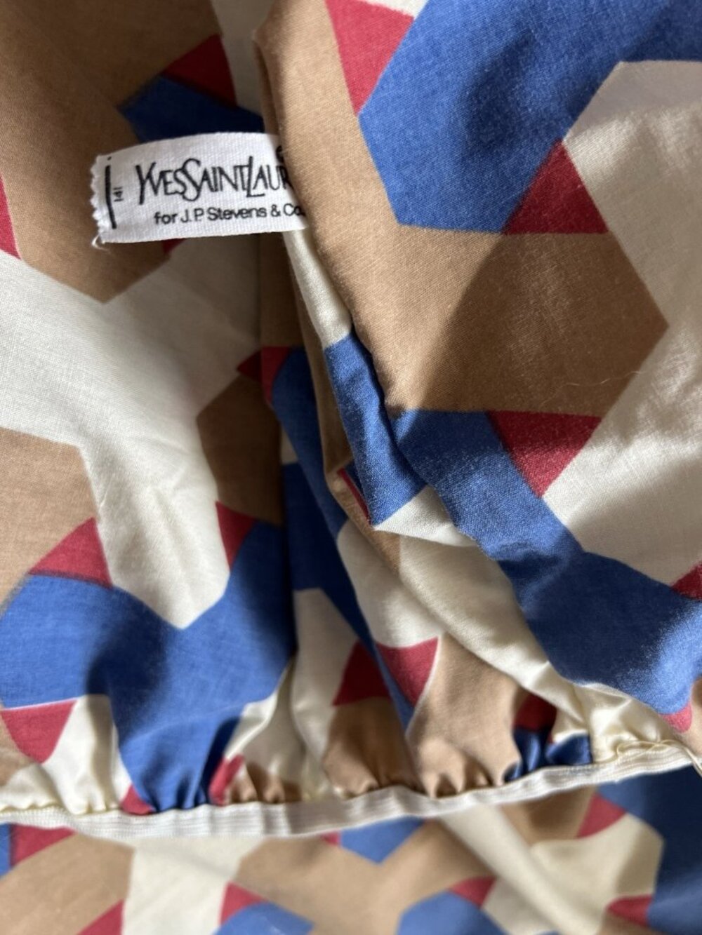 YVES SAINT LAURENT King Fitted Sheet "Connections" USA No-Iron Percale Designer - Picture 3 of 16